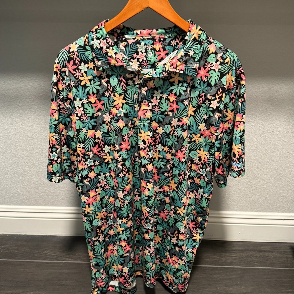 Chubbies Mens Performance Polo XL Bloomerang Toucan Floral